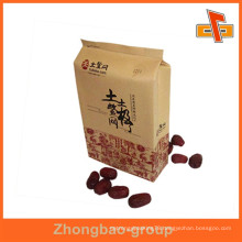 Flexo printing moisture proof heat seal side gusset kraft paper bag for red dates